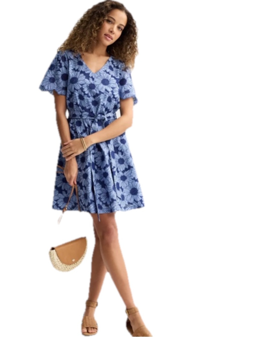 Draper James Blue Floral Mini Dress New With Tags!